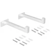 Emuca Jeu de supports pour étagères en bois Shelf droit avec tube carré, Acier, Peint en blanc