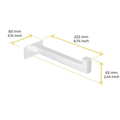 Emuca Jeu de supports pour étagères en bois Shelf droit avec tube carré, Acier, Peint en blanc