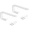 Emuca Jeu de supports pour étagères en bois Shelf avec cintre intégré, Acier, Peint en blanc