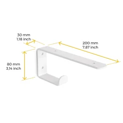 Emuca Jeu de supports pour étagères en bois Shelf avec cintre intégré, Acier, Peint en blanc