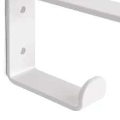 Emuca Jeu de supports pour étagères en bois Shelf avec cintre intégré, Acier, Peint en blanc