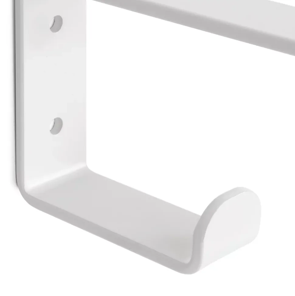 Emuca Jeu de supports pour étagères en bois Shelf avec cintre intégré, Acier, Peint en blanc