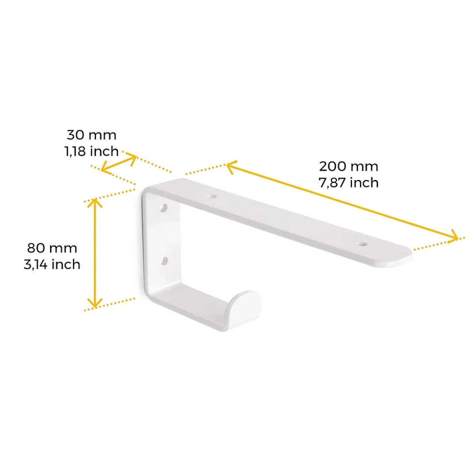 Emuca Jeu de supports pour étagères en bois Shelf avec cintre intégré, Acier, Peint en blanc