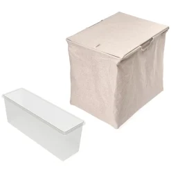 Emuca Kit 2 plateaus auxiliaires, 1 panier et rack ajustable Quartz pour armoires, glissières extension totale et à fermeture