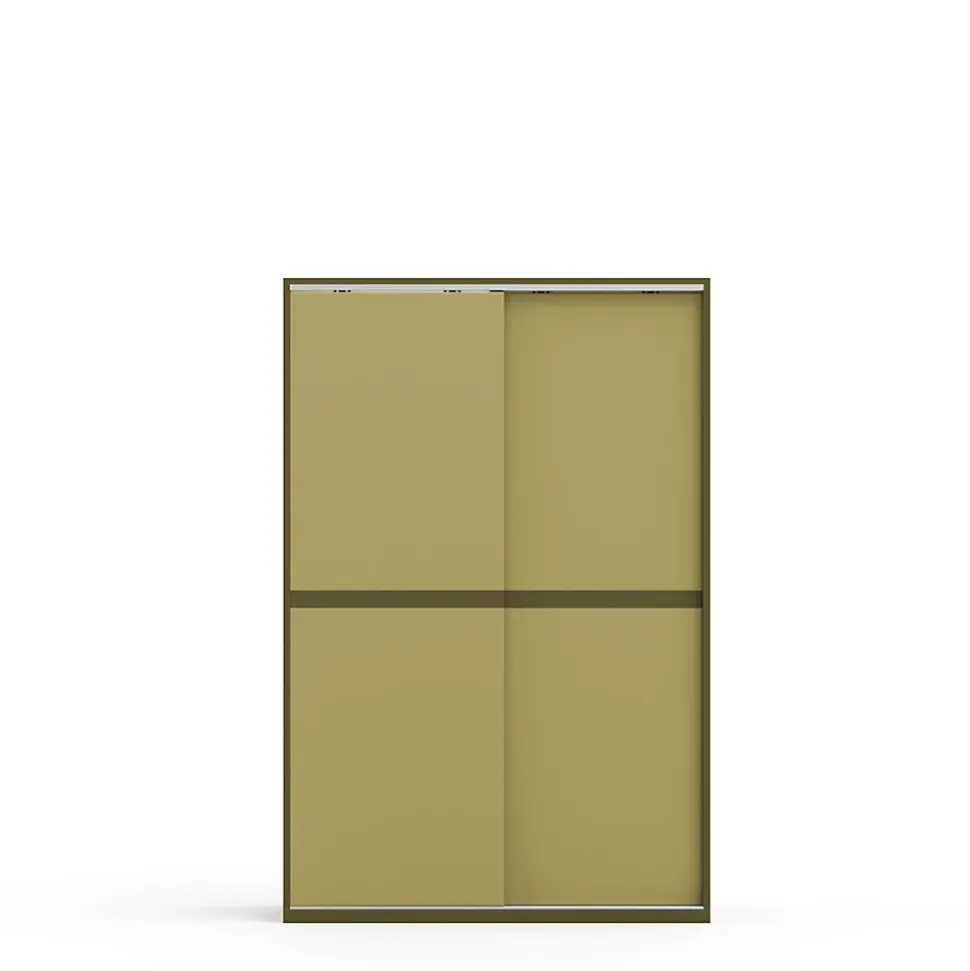 Emuca Kit de 2 portes coulissantes et Flow de ferrures pour armoires à fermeture souple avec rails de surface 2,35m, panneaux non