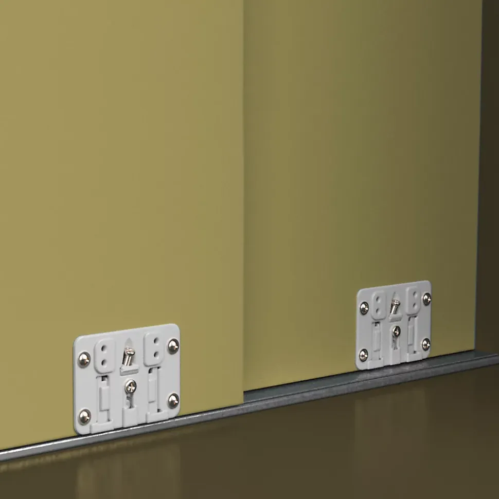 Emuca Kit de 2 portes coulissantes et Flow de ferrures pour armoires à fermeture souple avec rails de surface 2,35m, panneaux non