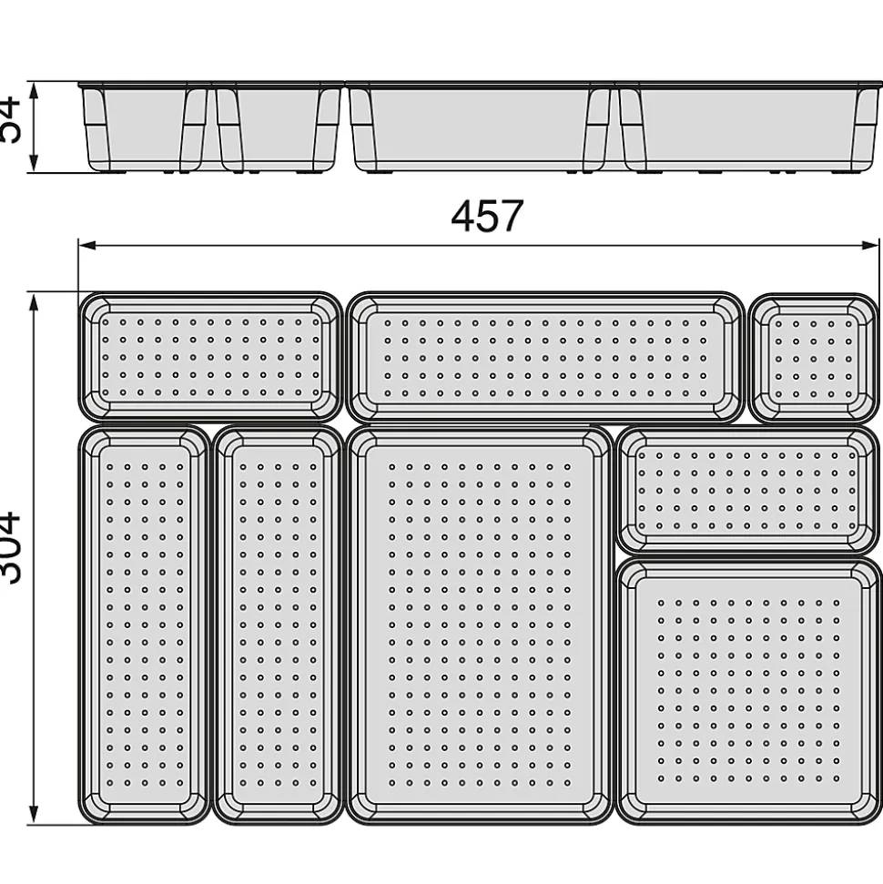 Emuca Kit de 8 seaux organisateurs Cube pour tiroirs, Plastique, Transparent