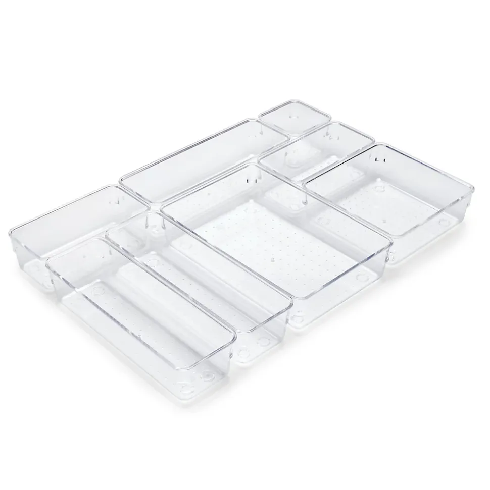 Emuca Kit de 8 seaux organisateurs Cube pour tiroirs, Plastique, Transparent