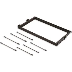 Emuca Kit de 7 tringles à pantalon et cadre coulissant pour armoires Moka, fermeture souple, réglable, module 600mm, Aluminium et