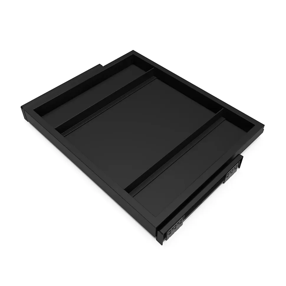 Emuca Kit de châssis à glissière avec fermeture souple pour armoires, réglable, module 600mm, Noir texturé
