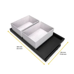 Emuca Kit de châssis à glissière avec fermeture souple pour armoires, réglable, module 600mm, Noir texturé