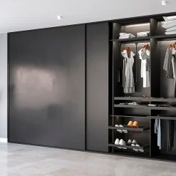 Emuca Kit de ferrures pour Flow 2 portes coulissantes et armoire à fermeture souple avec rails encastrés 2,35m, panneaux non