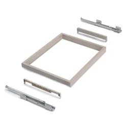 Emuca Kit de organiser de tiroirs avec cadre de coulissage soft close pour armoires, réglable, module 800mm, Gris pierre