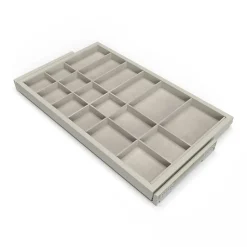 Emuca Kit de organiser de tiroirs avec cadre de coulissage soft close pour armoires, réglable, module 800mm, Gris pierre