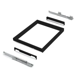 Emuca Kit de organiser de cadre de tiroir et de glissière avec fermeture souple pour armoire, réglable, module 600mm, Noir texturé