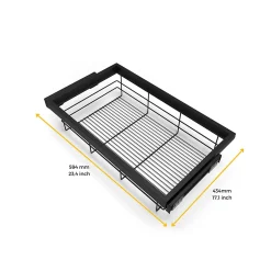 Emuca Kit de panier et cadre coulissant avec fermeture souple pour armoire, réglable, module 600mm, Gris pierre