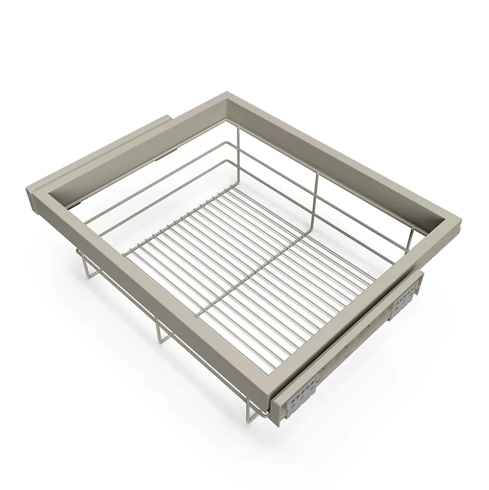 Emuca Kit de panier et cadre coulissant avec fermeture souple pour armoire, réglable, module 600mm, Gris pierre
