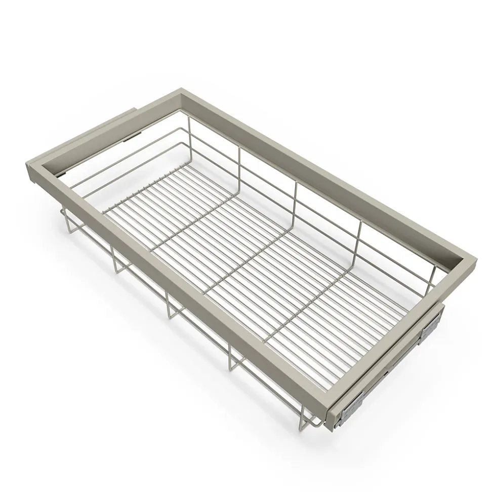 Emuca Kit de panier et cadre coulissant avec fermeture souple pour armoire, réglable, module 900mm, Gris pierre