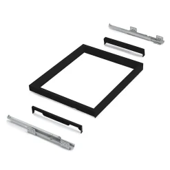 Emuca Kit de panier et cadre coulissant à fermeture souple pour armoire, réglable, module 800mm, Noir texturé