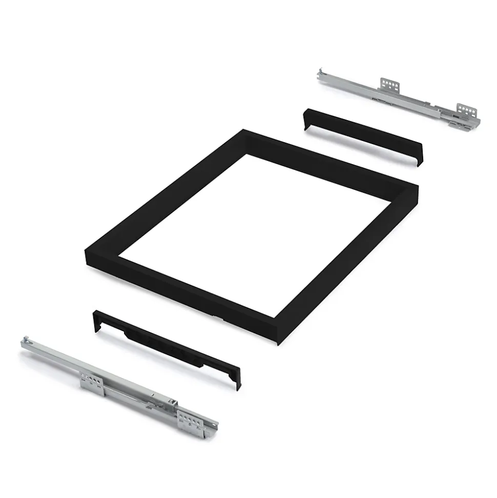 Emuca Kit de panier et cadre coulissant à fermeture souple pour armoire, réglable, module 800mm, Noir texturé