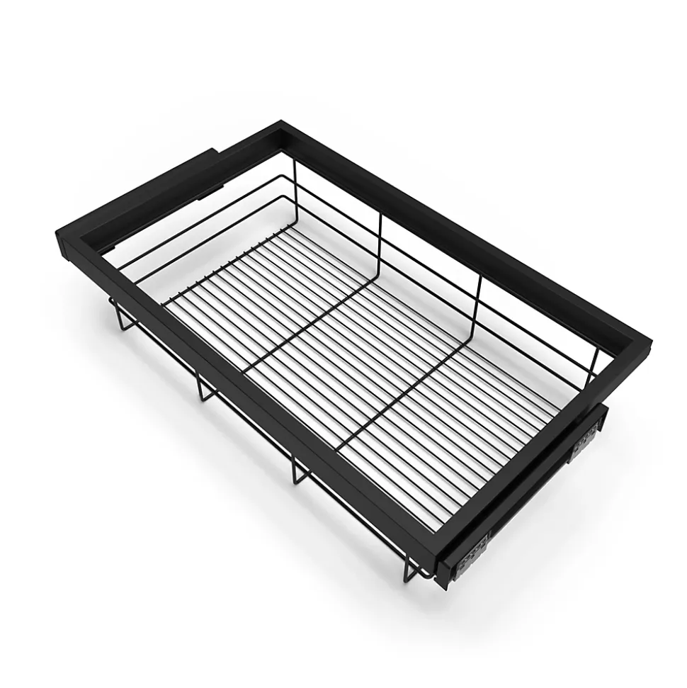 Emuca Kit de panier et cadre coulissant à fermeture souple pour armoire, réglable, module 800mm, Noir texturé