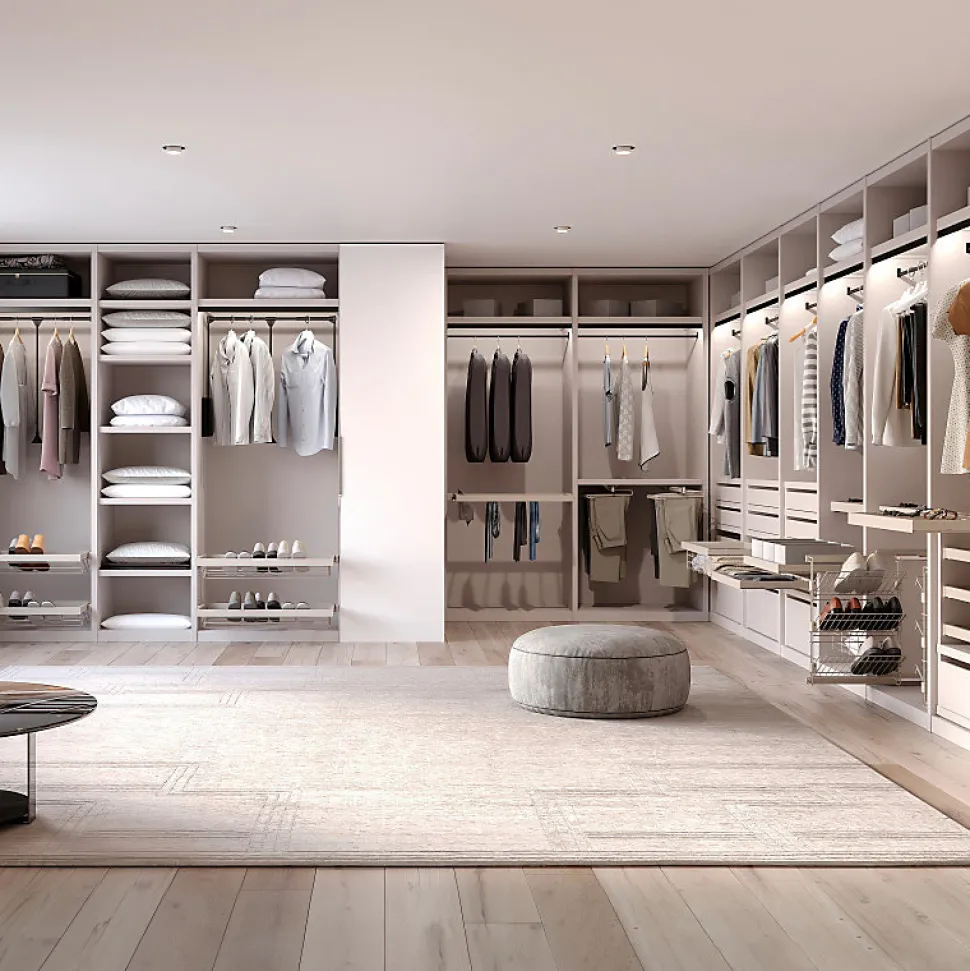 Emuca Kit de panier et cadre coulissant avec fermeture souple pour armoire, réglable, module 800mm, Gris pierre