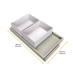 Emuca Kit de plateau, 2 paniers d'organisation et cadre de roulement soft close pour armoires, réglable, module 800mm, Gris pierre
