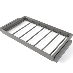 Emuca Kit de porte-pantalon à 7tringles et rack ajustable Quartz pour armoires, glissières extension totale et à fermeture douce,