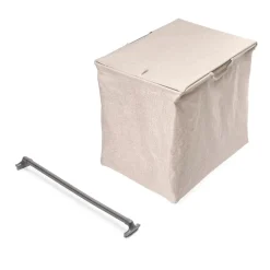 Emuca Kit de porte-pantalon à 7tringles, panier et rack ajustable Quartz pour armoires, glissières extension totale et à fermeture