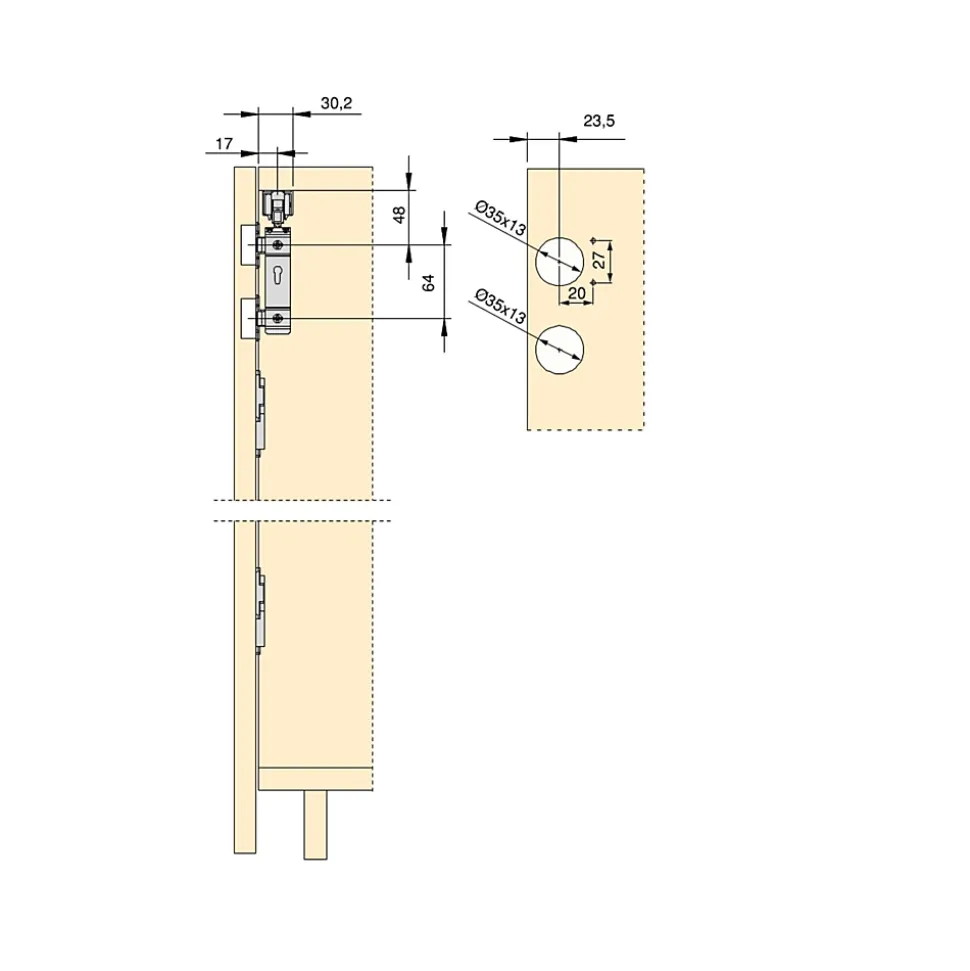 Emuca Kit de quincaillerie pour 2 portes coulissantes pliantes et armoire à fermeture souple Twofold, pour 4 panneaux non inclus,
