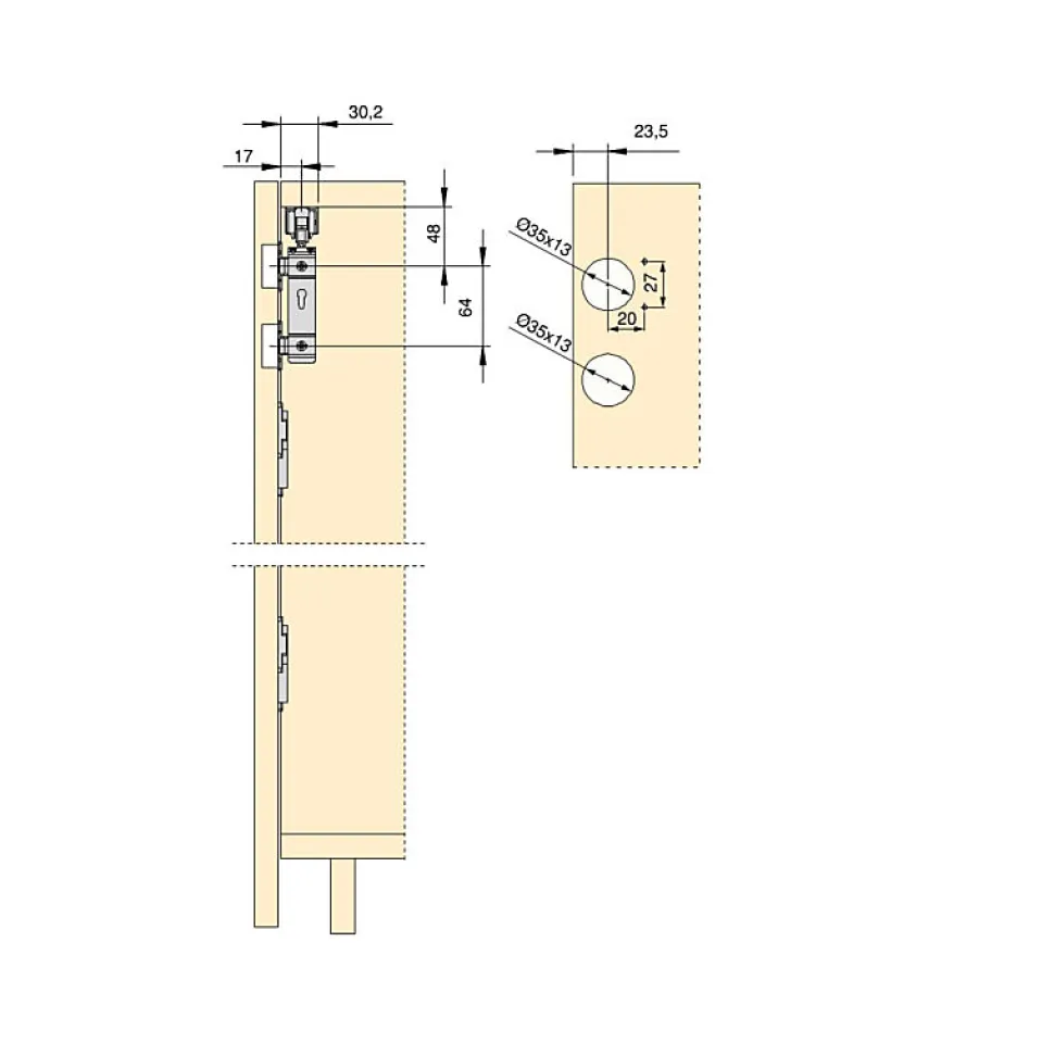 Emuca Kit de quincaillerie pour 2 portes coulissantes pliantes et armoire à fermeture souple Twofold, pour 4 panneaux non inclus,
