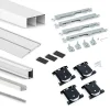 Emuca Kit de quincaillerie pour armoire à 2 portes coulissantes avec fermeture souple Placard 74, Modèle de poignée Sharp,