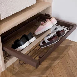 Emuca Kit de rangement de chaussures en métal et cadre de roulement pour armoires Moka, fermeture souple, réglable, module de