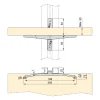 Emuca Kit de supports pour 3 étagères en bois et 1 module pour structure Zero, Zamak, Peint gris pierre