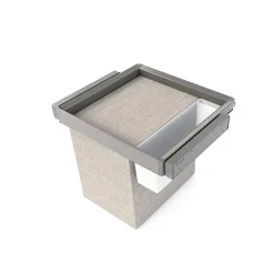 Emuca Kit plateau auxiliaire, panier et rack ajustable Quartz pour armoires, glissières extension totale et à fermeture douce,