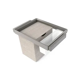 Emuca Kit plateau auxiliaire, panier et rack ajustable Quartz pour armoires, glissières extension totale et à fermeture douce,