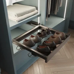 Emuca Kit tiroir à chaussures et rack ajustable Quartz pour armoires, glissières extension totale et à fermeture douce, Module