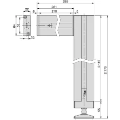 Emuca Lot de 3 cadres Zero avec quincaillerie et profilés pour montage au sol et au mur avec niveleur rectangulaire, Aluminium et