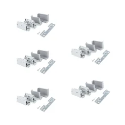 Emuca Lot de 5 jeux de Ferrures de suspension Hook pour éléments hauts, Plastique gris, Acier et Plastique
