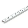 Emuca Lot de 10 profilés de montage mural Jagmet à double rainure avec un pas de 32mm, longueur 951mm, Acier, Peint en blanc