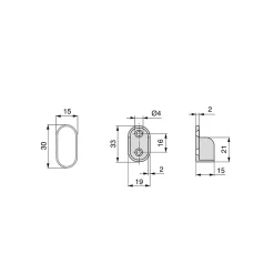 Emuca Lot de 2 rails de 0,75 m avec supports, Aluminium et Zamak, Anodisé mat