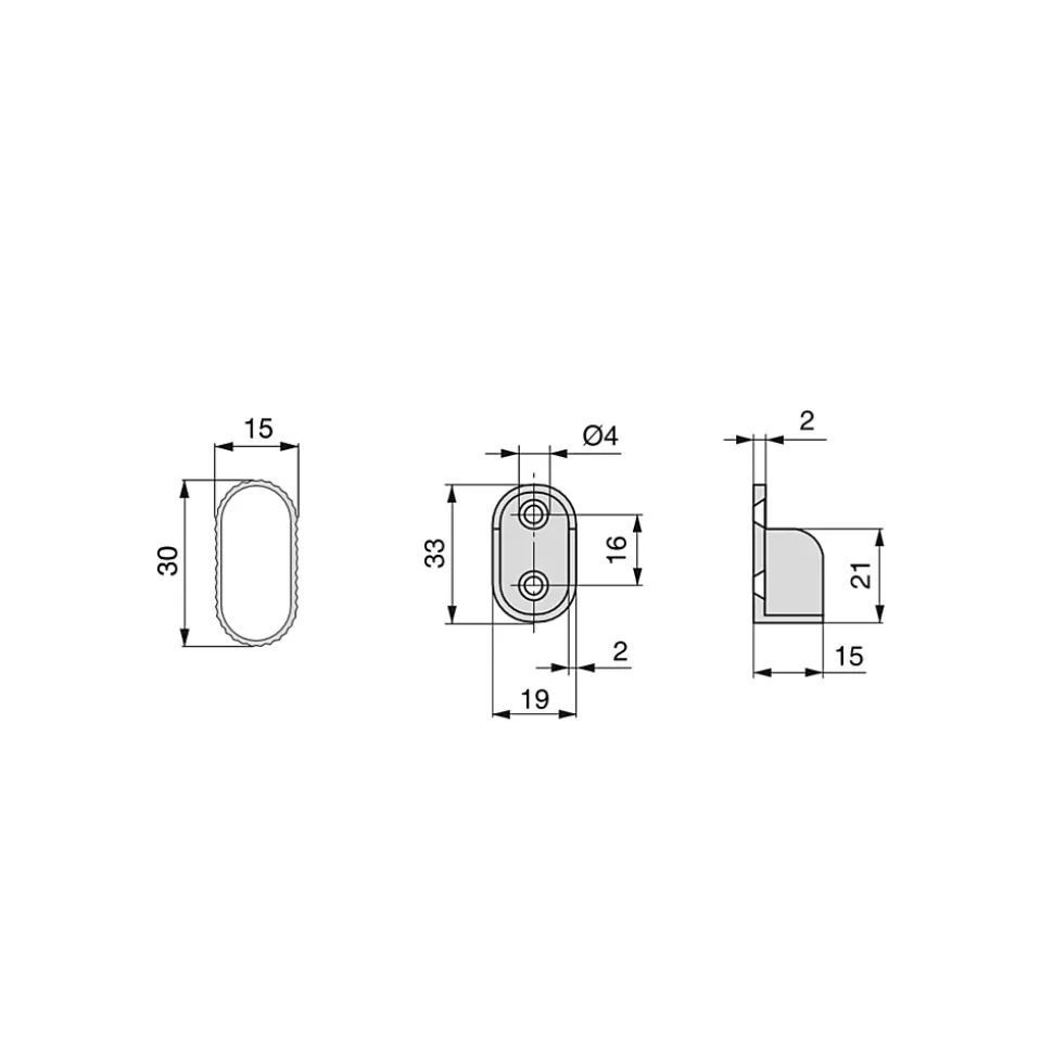 Emuca Lot de 2 rails de 0,75 m avec supports, Aluminium et Zamak, Anodisé mat