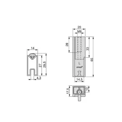 Emuca Lot de 2 rails de penderie Luxe de 0,75 m de long avec supports, Aluminium et Plastique, Peint gris pierre