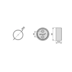 Emuca Lot de 2 rails ronds pour armoires D.28mm longueur 0.75m avec supports, Aluminium et Zamak, Peint en noir