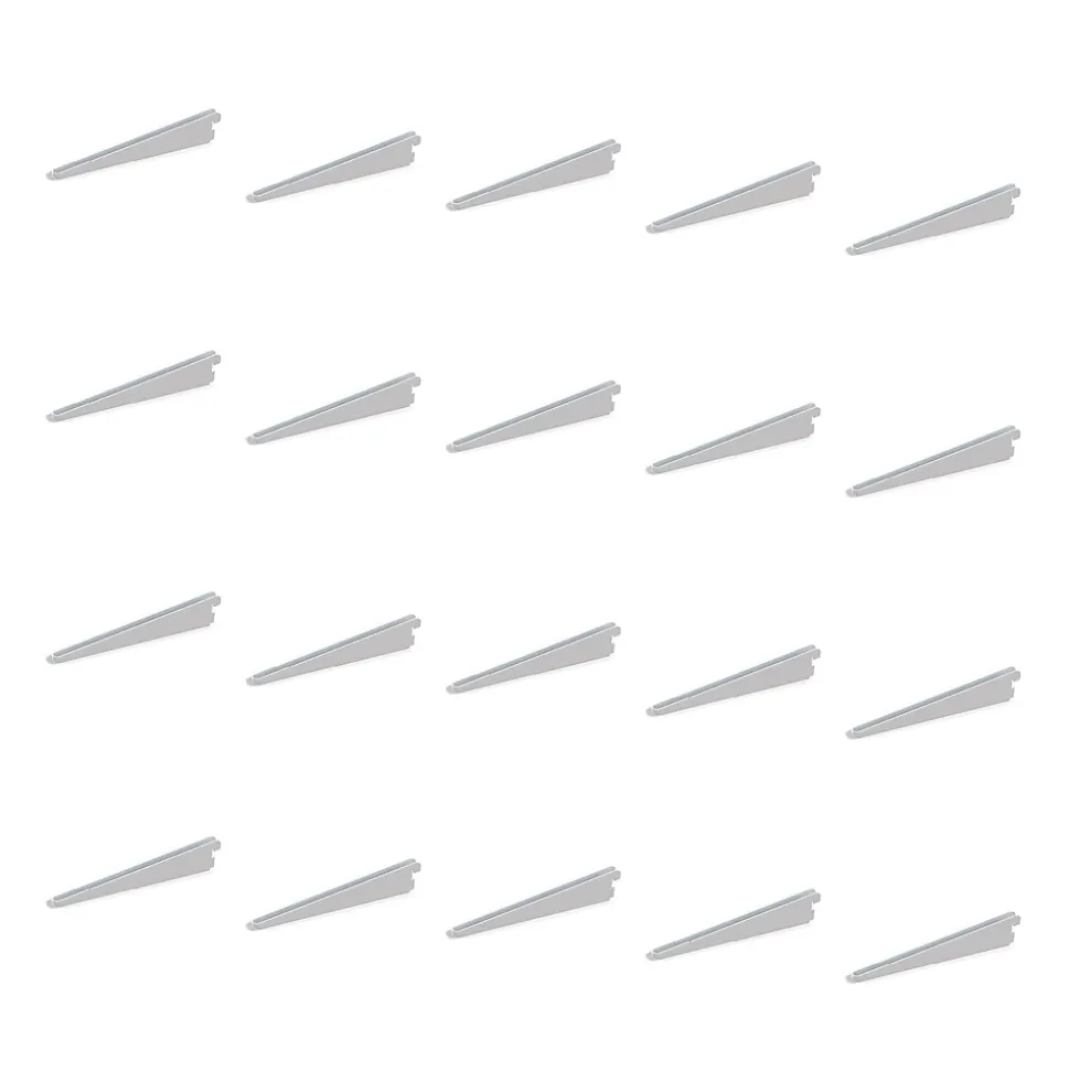 Emuca Lot de 20 supports d'étagères en bois Jagmet, pas de profil 32mm, longueur 470mm, Acier, Blanc