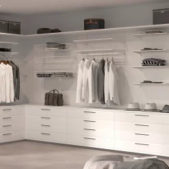 Emuca Lot de 4 étagères avec consoles et plaques de fixation murale Jagmet, longueur 230mm, Acier, Peint en blanc