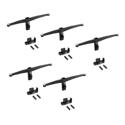 Emuca Lot de consoles pour 5 tablettes en verre pour la structure Zero, verre non inclus, Zamak, Peint en noir texturé