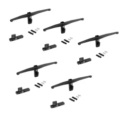 Emuca Lot de consoles pour 5 étagères en bois pour structure Zero, planches non incluses, Zamak, Peint en noir texturé