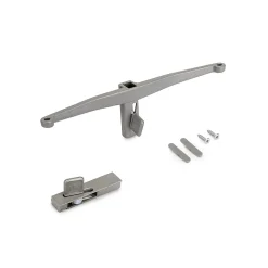 Emuca Lot de consoles pour 5 étagères en bois pour la structure Zero, planches non incluses, Zamak, Peint gris pierre