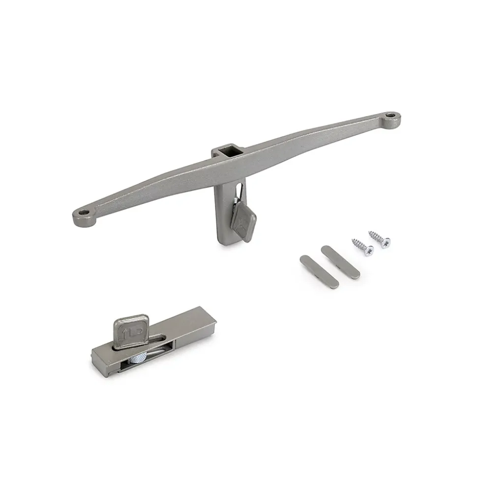 Emuca Lot de consoles pour 5 étagères en bois pour la structure Zero, planches non incluses, Zamak, Peint gris pierre